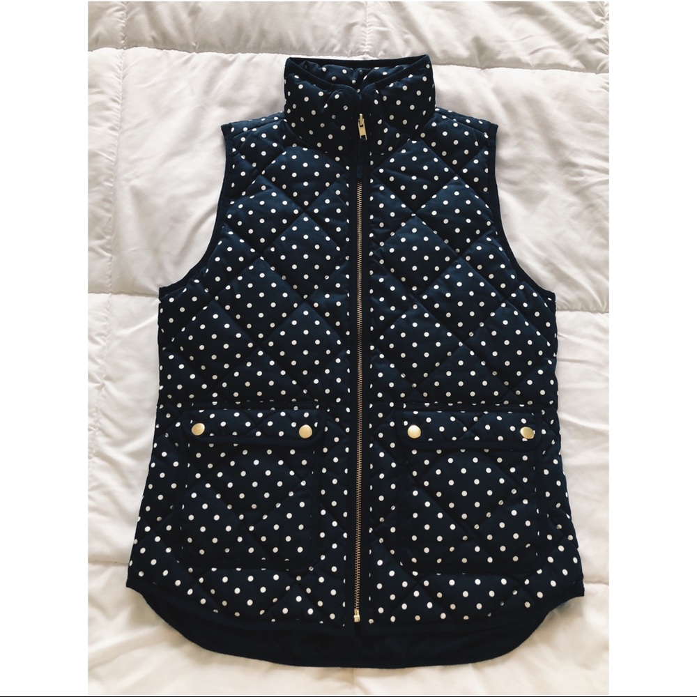 J. Crew Navy Polka Dot Vest XS